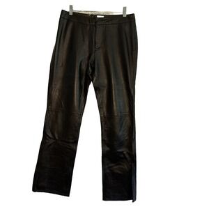 Calvin Klein Leather Pants Women 4 Straight Leg Midrise Y2K Mob Wife